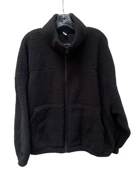 Old Navy Black Sherpa Zipper Mock Neck Jacket - Women's XL